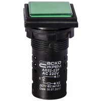 Сигнальная арматура AD22-22F зеленая 220V АC