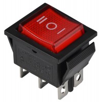 KCD2-203N R/B 220V Переключатель 1 клав. опрокидывающийся красный с подсветкой