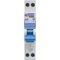 Устройство защитного отключения с защитой от сверхтоков UTrust 1P+N (18 mm) 32А C 30mA A