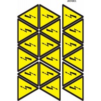 Наклейки "Знак"Опасность поражения электрическим током 100 мм"