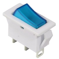 KCD3-101N-13 BL/WH 220V Переключатель 1 клав. синий с подсветкой