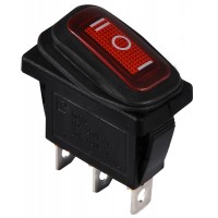 KCD3-103W R/B Переключатель 1 клав. опрокидывающийся (красный)