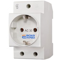 Розетка с заземлением AC30 2Р+РЕ