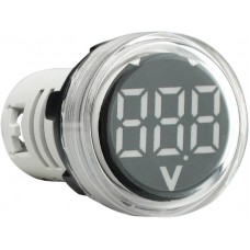 Круглый цифровой измеритель напряжения ED16-22VD 30-500В АС (белый)