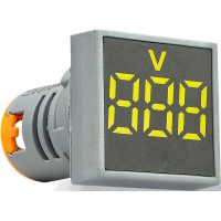 Квадратный цифровой измеритель напряжения ED16-22FVD 30-500В АС (желтый)
