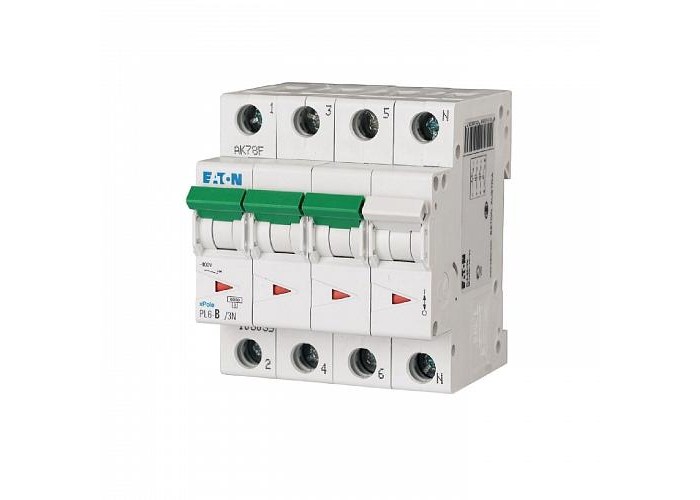 Автоматический выключатель EATON PL6-C10/3N (106908)