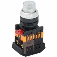 Кнопка IEK ABLFP-22 прозрачный d=22мм неон/240В 1з+1р (BBT20-ABLFP-K08)
