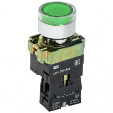 Кнопка управління IEK LAY5-BW3361 з підсвічуванням зелена 1з (BBT50-BW-K06)
