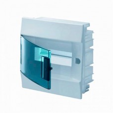 Щит пластиковый ABB Mistral на 8 модулей Белый с прозрачной дверкой 
(1SLM004100A1202)
