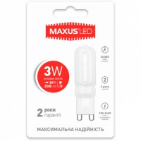 Светодиодная лампа MAXUS G9 3W яркий свет 4100K 220V G9 (1-LED-204)