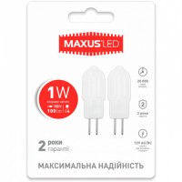 Светодиодная лампа MAXUS G4 1W яркий свет 4100K 12V G4 AC/DC (2-LED-206)