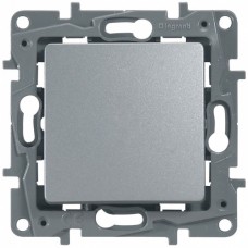 1-клавишный выключатель LEGRAND Etika самозажимной Алюминий (672401)