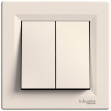 2-клавишный выключатель кнопочный Schneider Electric Asfora Кремовый 
(EPH1100123)